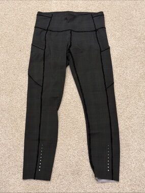 lululemon athletica Black Patterned High-Rise Leggings sz 8